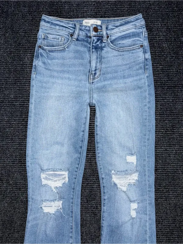 Buckle BKE Billie Slim Fit High Rise Bootcut Stretch Jeans 26 x 31.5 Distressed - Image 3