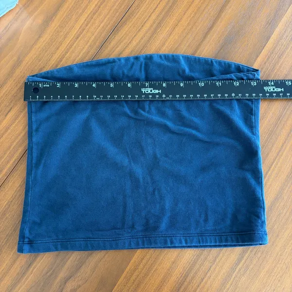 Brandy Melville Tube Top OS Navy Blue Strapless Cotton Coquette Y2K Coastal Chic - Image 4