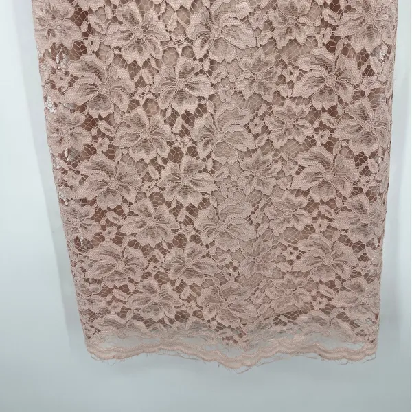 Enfocus Studio Lace Midi Dress Sz 4 Blush Romantic Wedding High Neck Coquette - Image 5