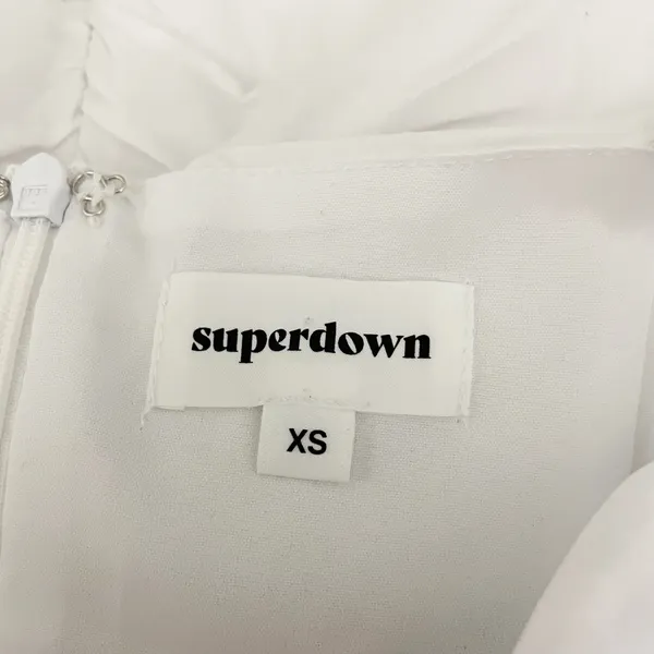 Superdown Darby Cotton Underwire Cup Ruched Mini Dress White XS - Image 2