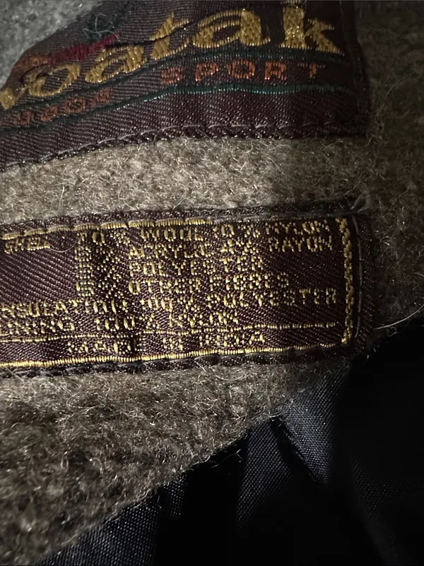 Vintage Southwestern Wool Blend Barn Coat Genuine Leather Collar L - Image 9