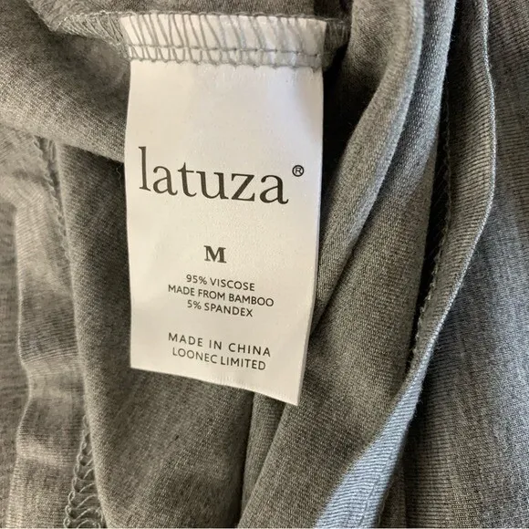 Latuza Pajama Top Medium Gray Short Sleeve Soft‎ Lounge Sleepwear Basic - Image 4