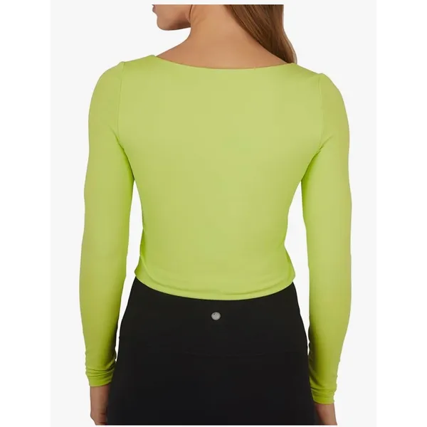 Women's Tops Square Neck Long‎ Sleeve Bundle Size Medium NWT White & Lime Green - Image 4