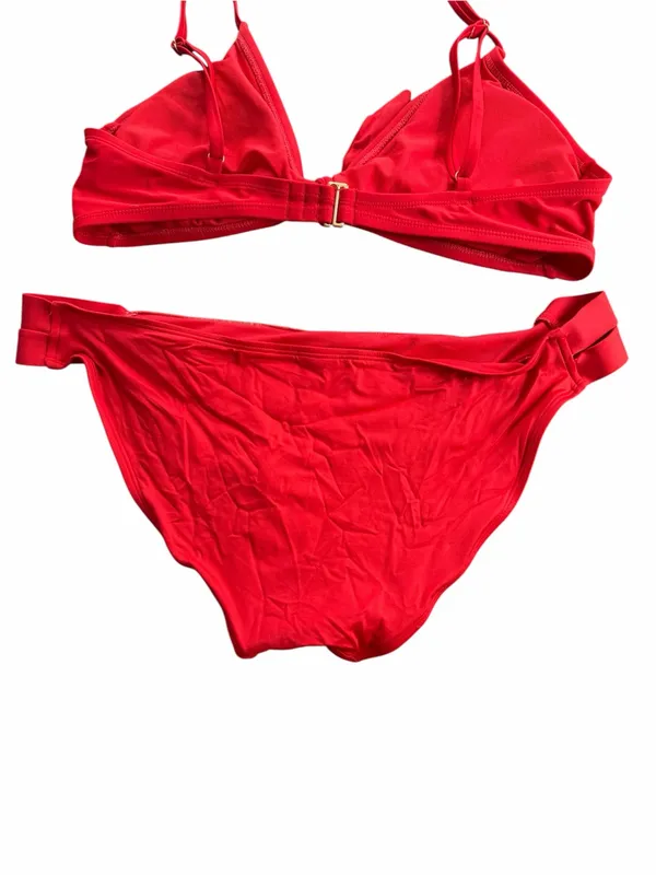Kona Sol Women's Red Front Tie Bikini Two Piece Swimsuit Set Size XL - Image 6