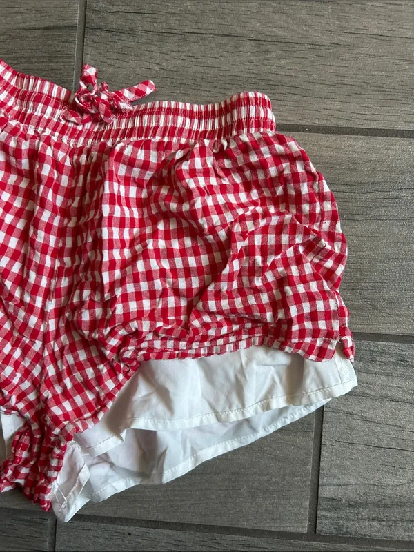 Red Gingham Women’s Shorts with White Lining - Image 3