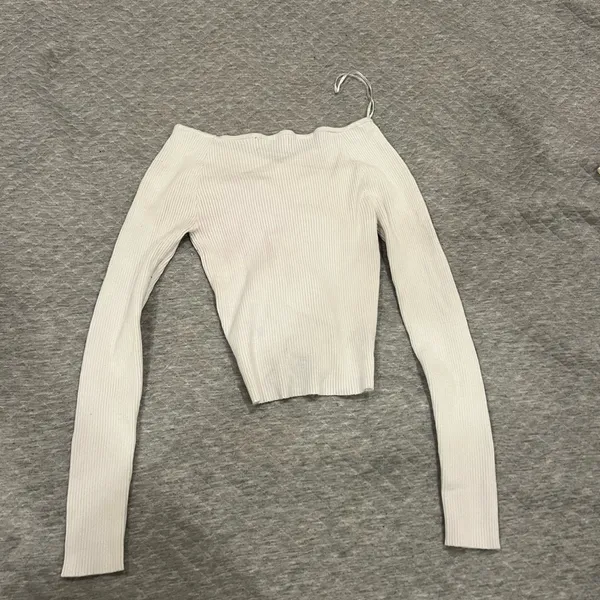 Elegant White Ruched Women's Top XS - Image 2