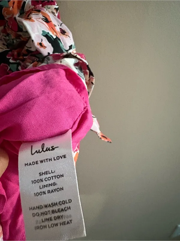 Lulus Gorgeous Garden Pink Floral One-Shoulder Faux-Wrap Mini Dress Size XL NWT - Image 10