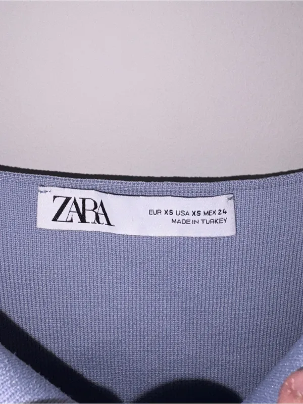 Women’s Zara Blue/Grey Dress Size: XS - Image 4