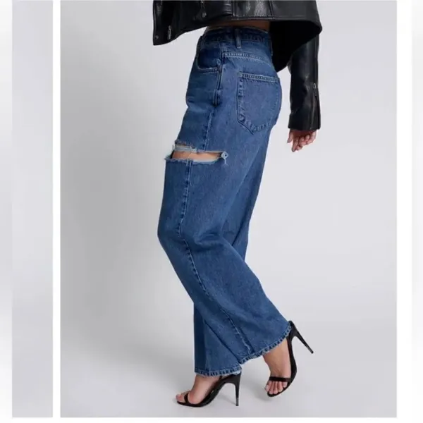Revolve One Teaspoon Blue Mid Waist Wide Leg Jackson Jeans(Size 28) - Image 3
