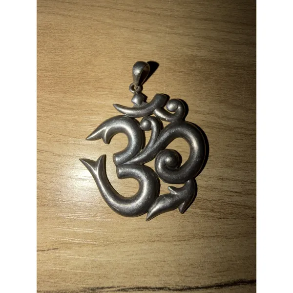 Stirling Silver Om Aum Symbol Buddhism Pendant Charm 925 - Image 4