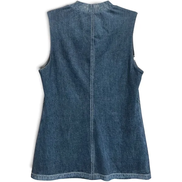 Rag & Bone Miramar Mockneck Top Petra‎ Blue Denim Print Stretch Mesh Tank S NWT - Image 3