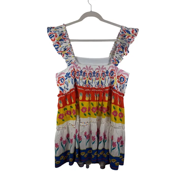 NWT Sugarlips‎ Olympia Floral Ruffle Tiered Mini Dress Size 3X Tropical Colorful - Image 5