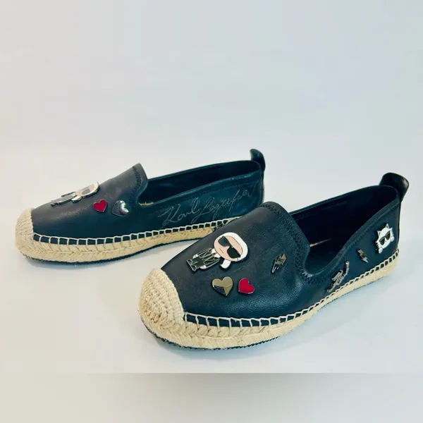 Karl Lagerfeld Paris Women's Michaela Embellished Slip-On Espadrille Flats 7.5 - Image 2