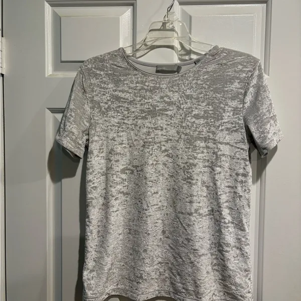 Vince velvet crew neck easy tee tshirt top sz S gray - Image 2