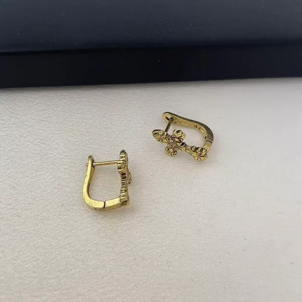 Vintage Cross Hoop Earrings for Men Women Streetwear Hip Hop Punk Unisex Style - Image 2