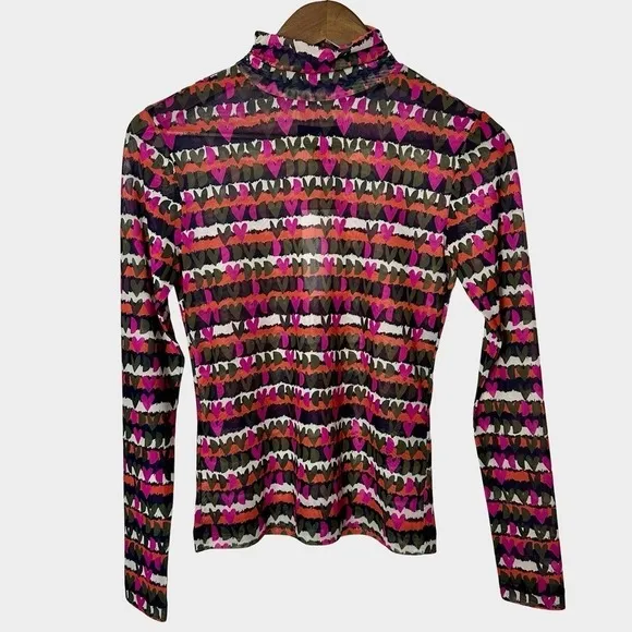 Emily Lovelock‎ MIRI Mesh Tulle Tee Pink XS Heart Print Y2K Valentines Day NWT - Image 4
