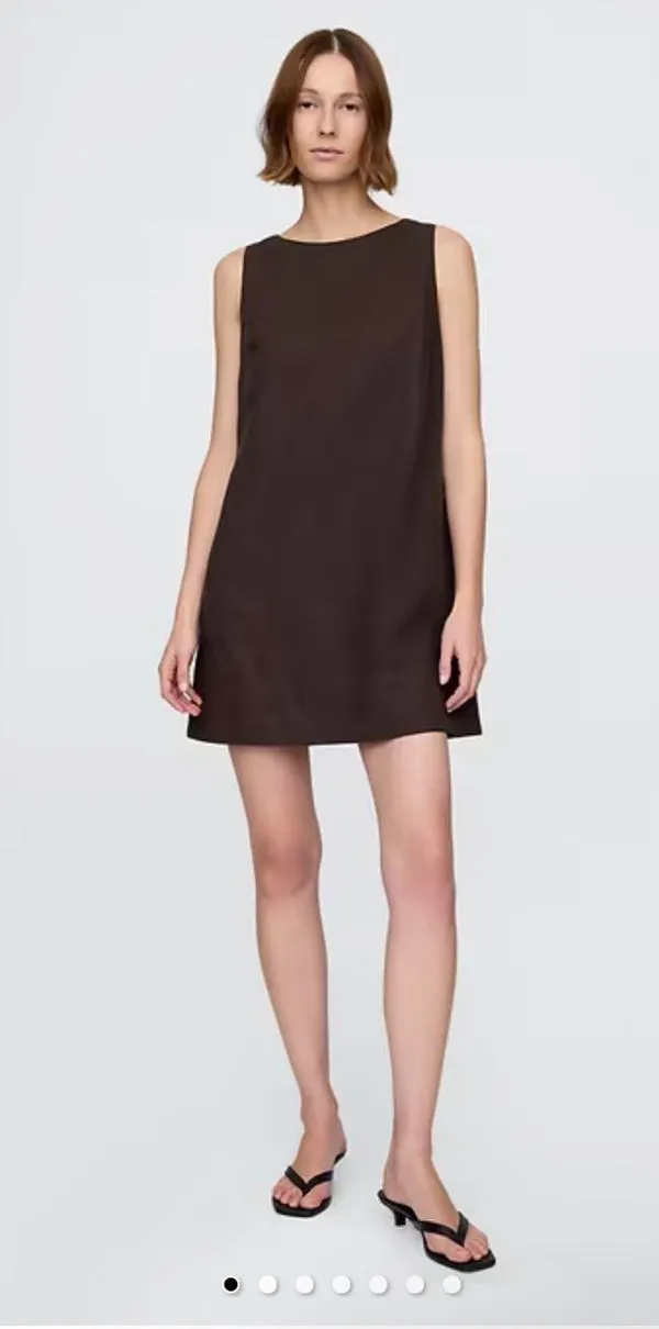 Brown Linen Gap Dress - Image 2