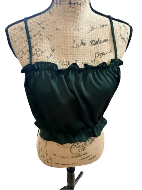 Free People Camisole Top Women's Size L (PTP 13”-18”) NWT Hunter Green - Image 2