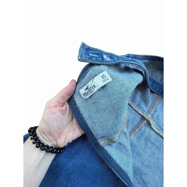 Hollister California Women Blue Denim Jean Sleeveless Dress XS Summer Denim - Image 6