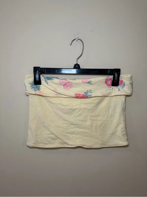 Hollister Fruit-Print Tube Top with Pink and Blue Accents - Image 2