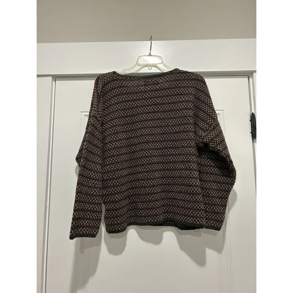 Vintage Express Tricot Sweater Womens large Striped Knit Pullover Made USA 90s - Image 2