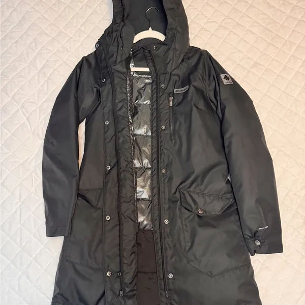 Columbia Women's Dark Gray Hooded Ski Jacket - Image 2