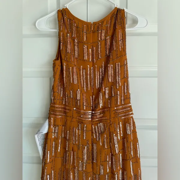 Mac Duggal Abstract Beaded Sleeveless‎ Midi Sheath Dress - Image 9