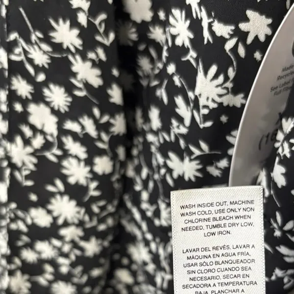 Scoop Black And White Floral Tie Neck‎ Dress Size XL - Image 9