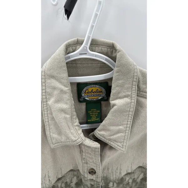 Cabela’s vintage cotton Button Up cabin native southwest bear women’s size M - Image 4