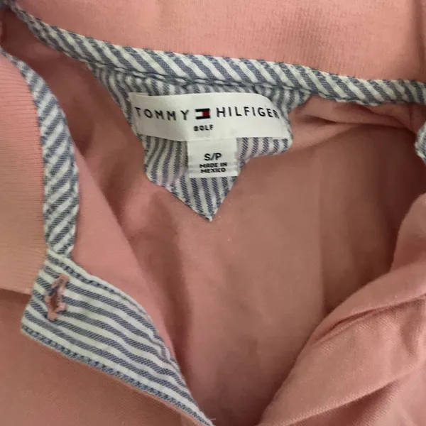 Tommy Hilfiger Polo Shirt Small Pink Cotton Preppy Sleeveless 90s Y2K Vtg Golf - Image 2