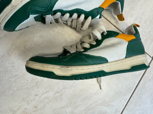 Steve Madden EVERLIE sneakers green and white leather - Image 7
