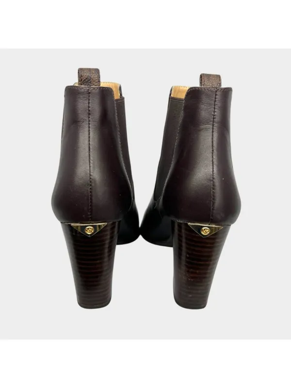 MICHAEL Michael Kors Lottie Chocolate Brown Leather Heeled Ankle Booties Size 8 - Image 6