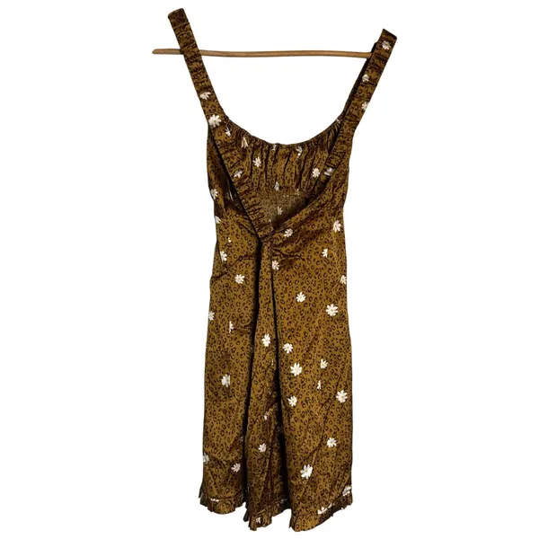 For Love & Lemons Revolve Tawney Cheetah Floral Animal Print Satin Mini Dress M - Image 7