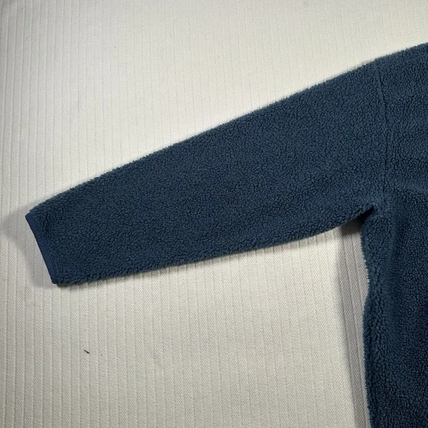 VTG Liz Claiborne Fleece Pullover Sweater Womens XL Blue Henley Snap Fuzzy Cozy - Image 7
