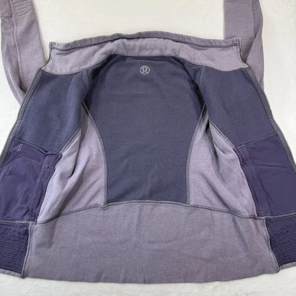 Lululemon‎ Radiance Jacket Purple Full Zip Funnel Neck Quilted Fleece Womens 10 - Image 7
