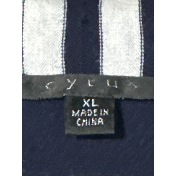 Cyrus Striped Open Front Cardigan Blue White Long Sleeve Size XL - Image 2