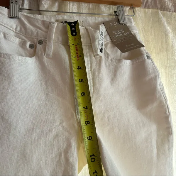 Madewell The Petite Curvy Perfect Vintage‎ Jean White Denim NWT Size 24P - Image 9