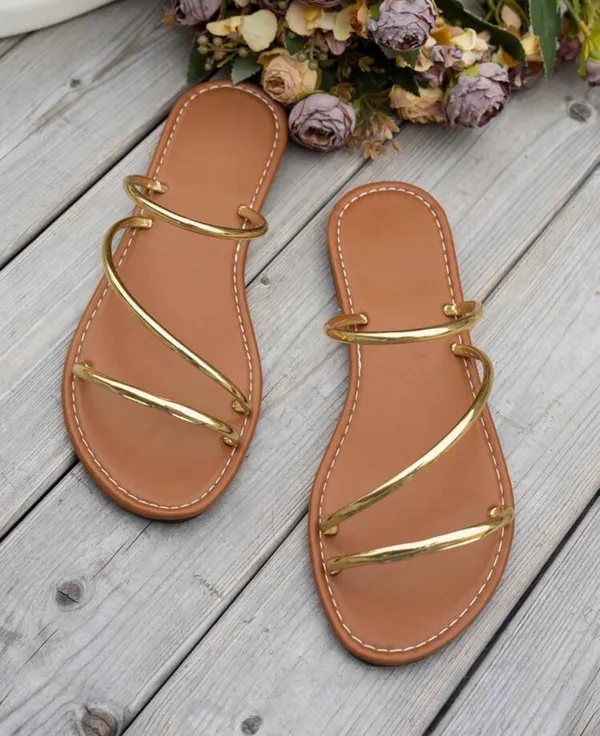 Gold sandals Size 9 - Image 2