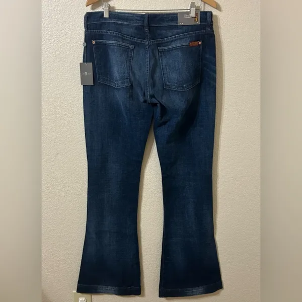 NWT 7 For All Mankind Jiselle in Dark Blue Flare Jeans - Size 32 - Image 5