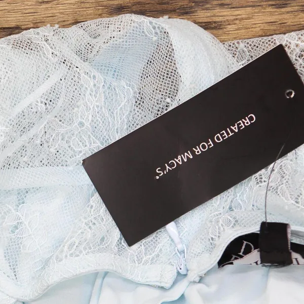 NWT Danielle Bernstein Womens Lace Thong Bodysuit 320B114 4 Blue - Image 4