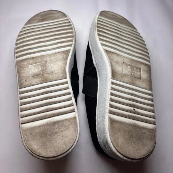 Eileen Fisher‎ Womens Black Mesh Slip On Platform Sneakers Size 7 Comfort Casual - Image 6