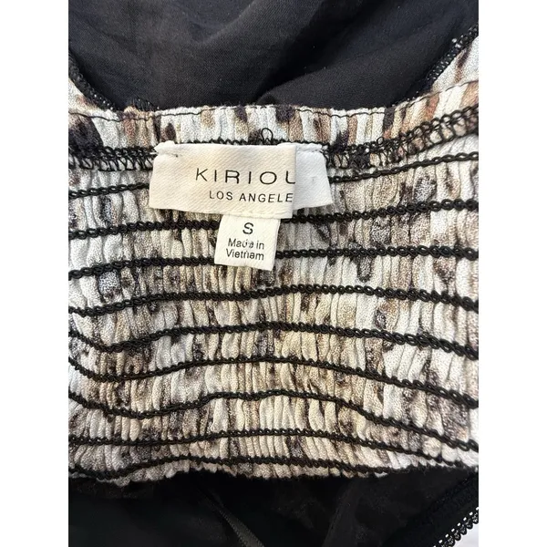 Kirious Crop‎ Tank Top Leopard Womens Size Small Coachella Indie Fairy Brown New - Image 3