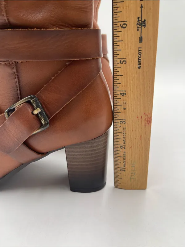 Pikolinos Made in Spain Brown Tall Leather Heeled Boots Womens 37 Riding - Image 14