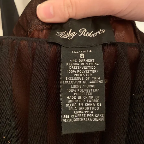 Kathy Roberts Brown and Black Midi Dress Size 8 - Image 8