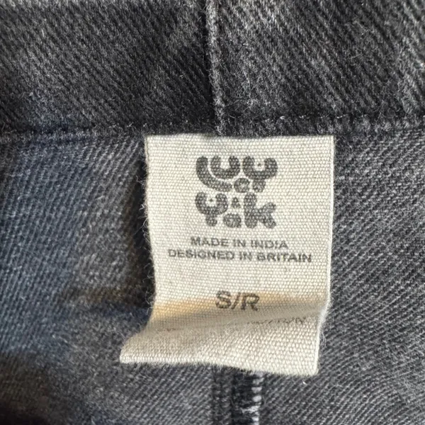 Lucy & Yak Women's Original Dungaree Black Organic Denim Overalls S/R - Image 9