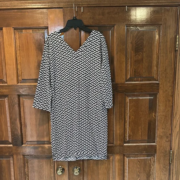 Peter Millar‎ Blue White Geometric Drawstring Beach Dress Cover Up Size Small - Image 5