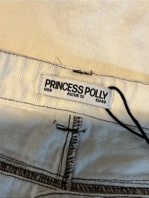 Princess Polly Off-White Straight Leg Jeans - Image 3