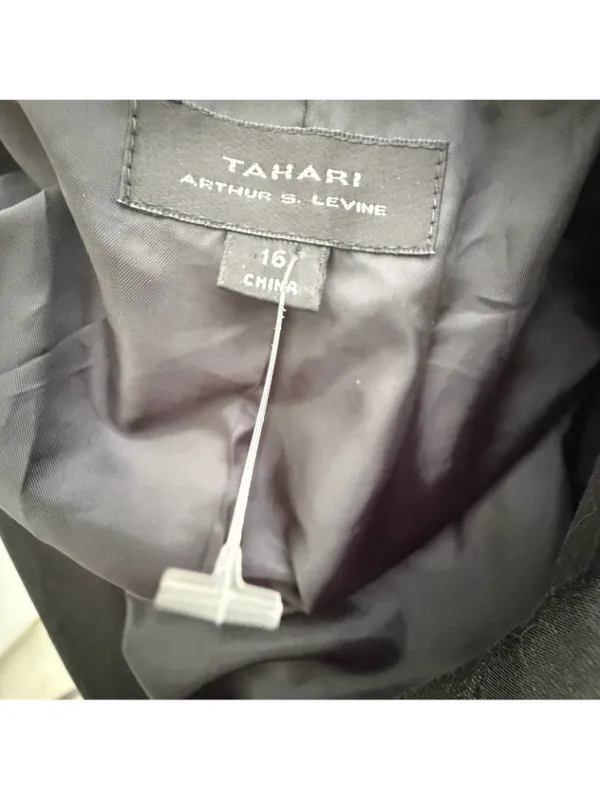 NEW Tahari Arthur S Levine Black Contrast Stitch Pocket Blazer Jacket Size 16 - Image 8