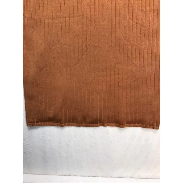 Free People Ribbed‎ Knit Midi Skirt Rust Orange Copper Size Medium Boho Autumn - Image 9