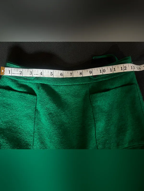 Anthropologie Maeve Kelly Green Wool Blend Flounce Hem Mini Skirt. Size 0P - Image 9